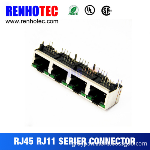 8p8c RJ45 Female Connector Adapter 4 hole